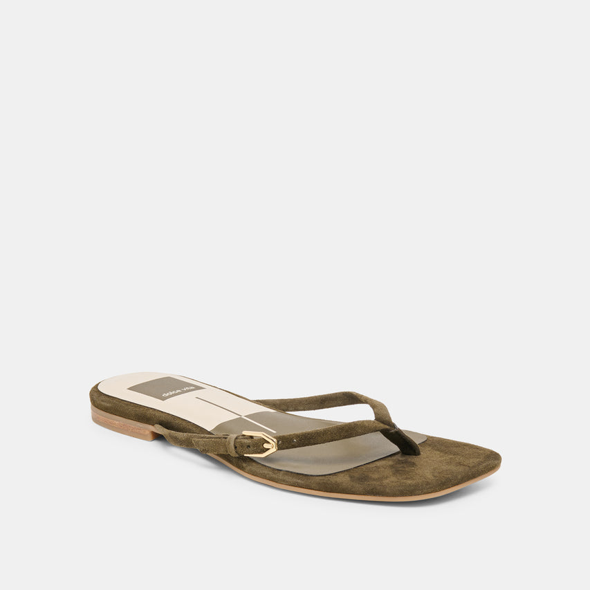 MALTA SANDALS DK OLIVE SUEDE