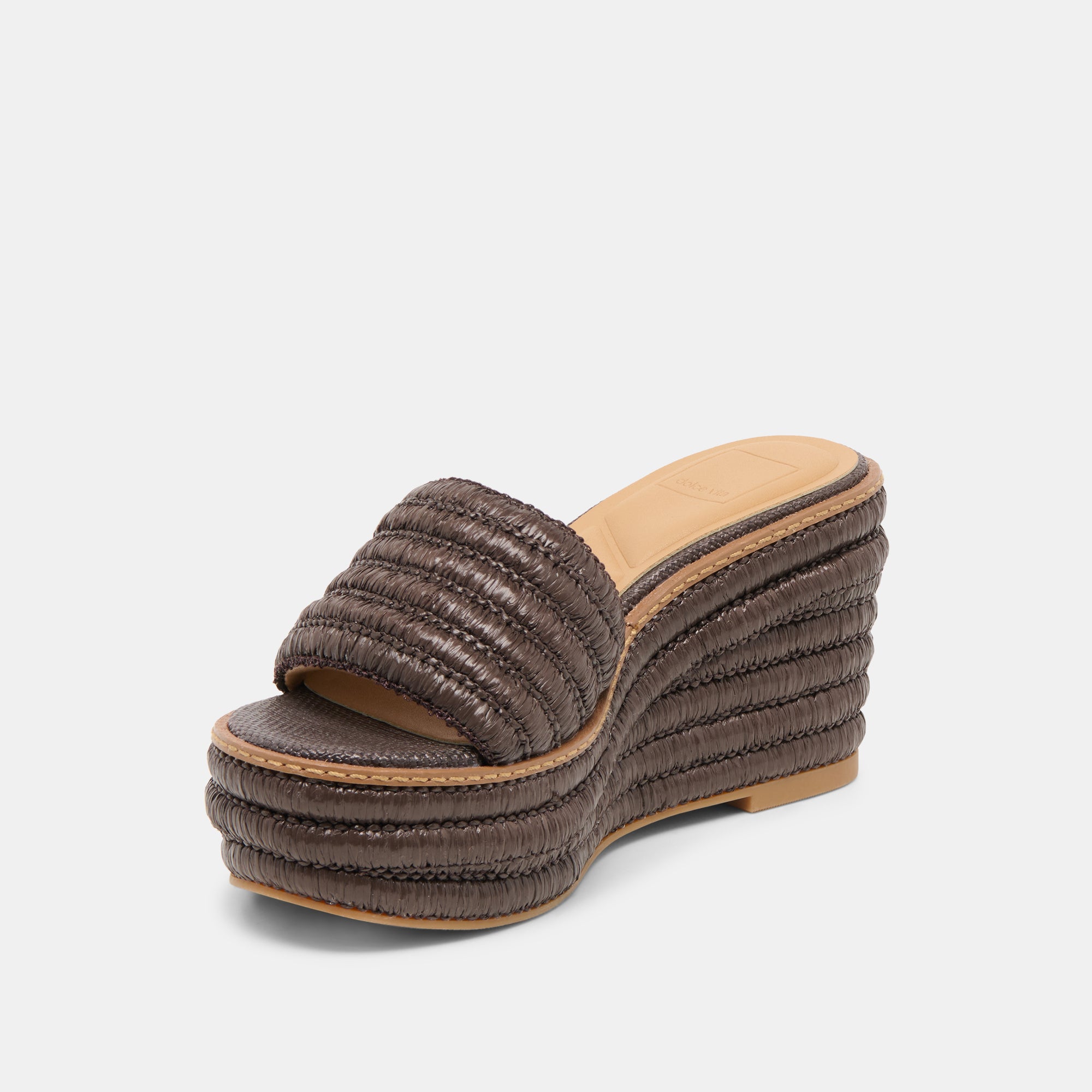 THRONE WIDE WEDGES CHOCOLATE RAFFIA - view 4