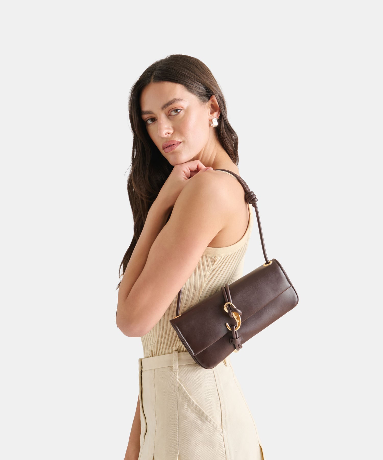 ALICE SHOULDER BAG BROWN CHERRY LEATHER - view 2