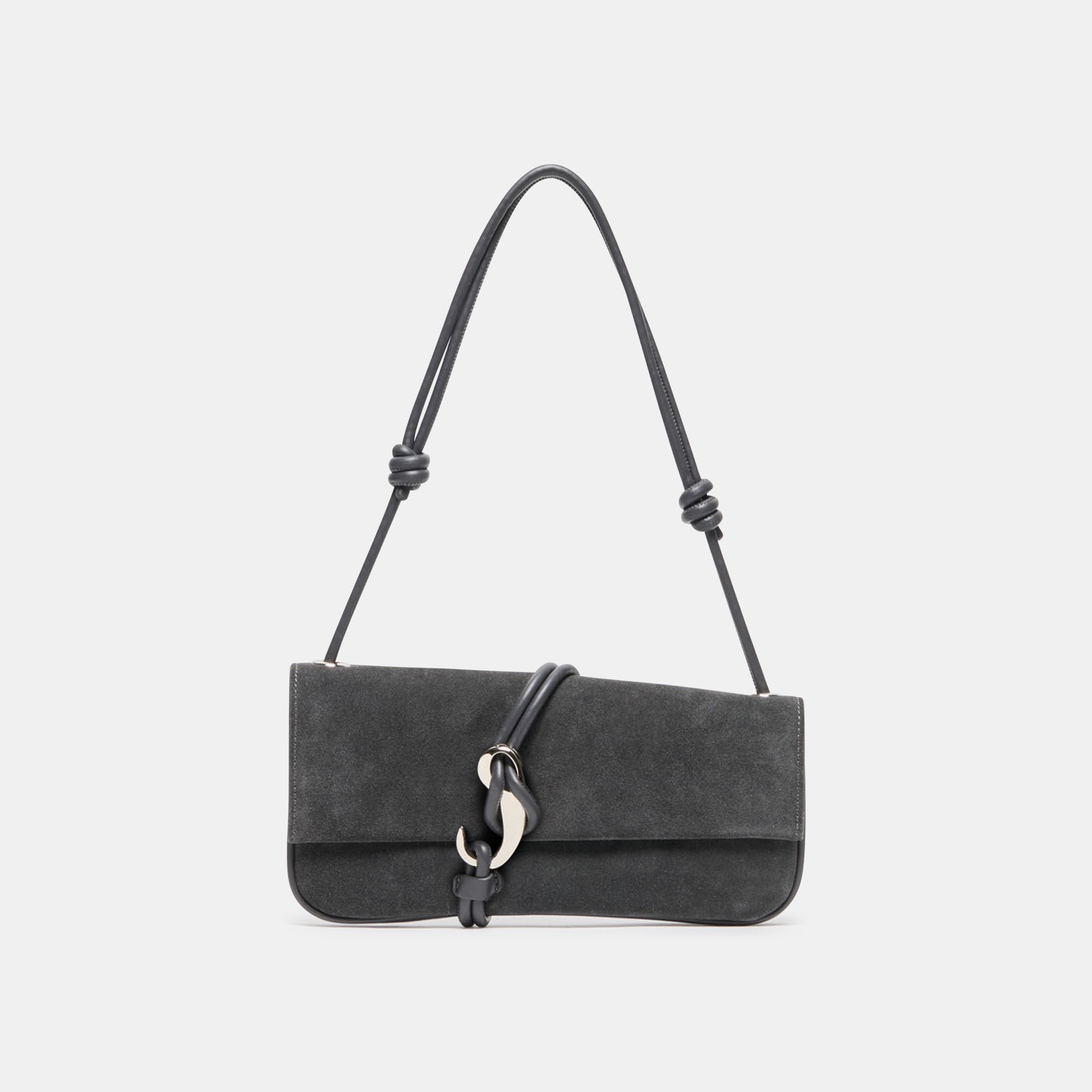ALICE Gunmetal Suede Adjustable Shoulder Bag | Dolce Vita
