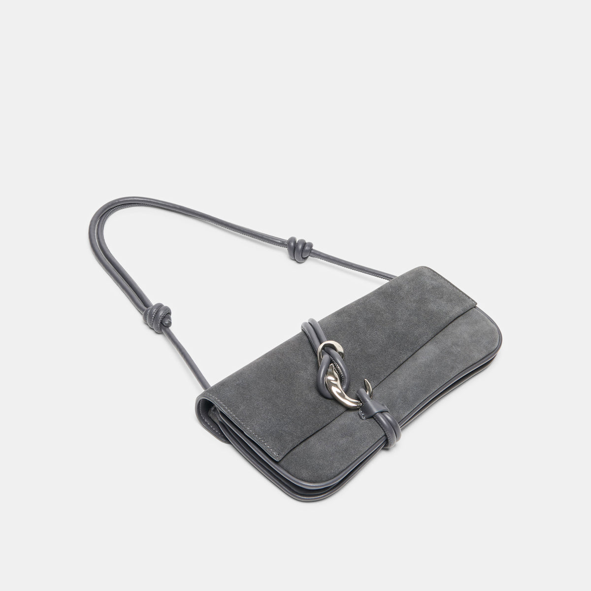 ALICE SHOULDER BAG GUNMETAL SUEDE - view 6