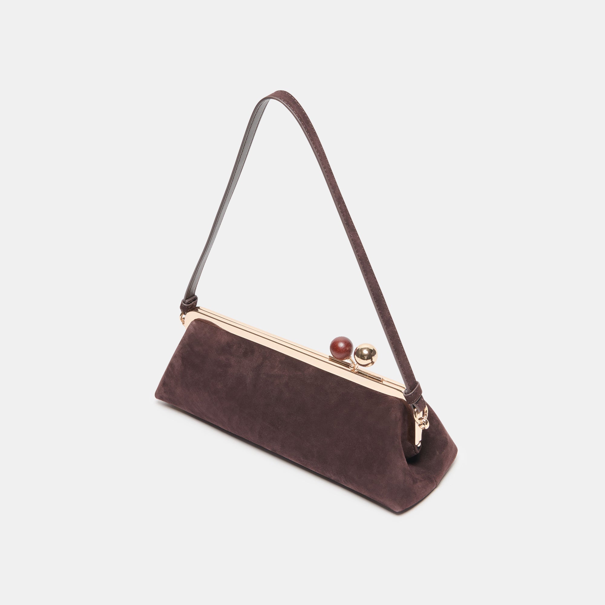 AMBRIAA SHOULDER BAG CHOCOLATE SUEDE - view 4
