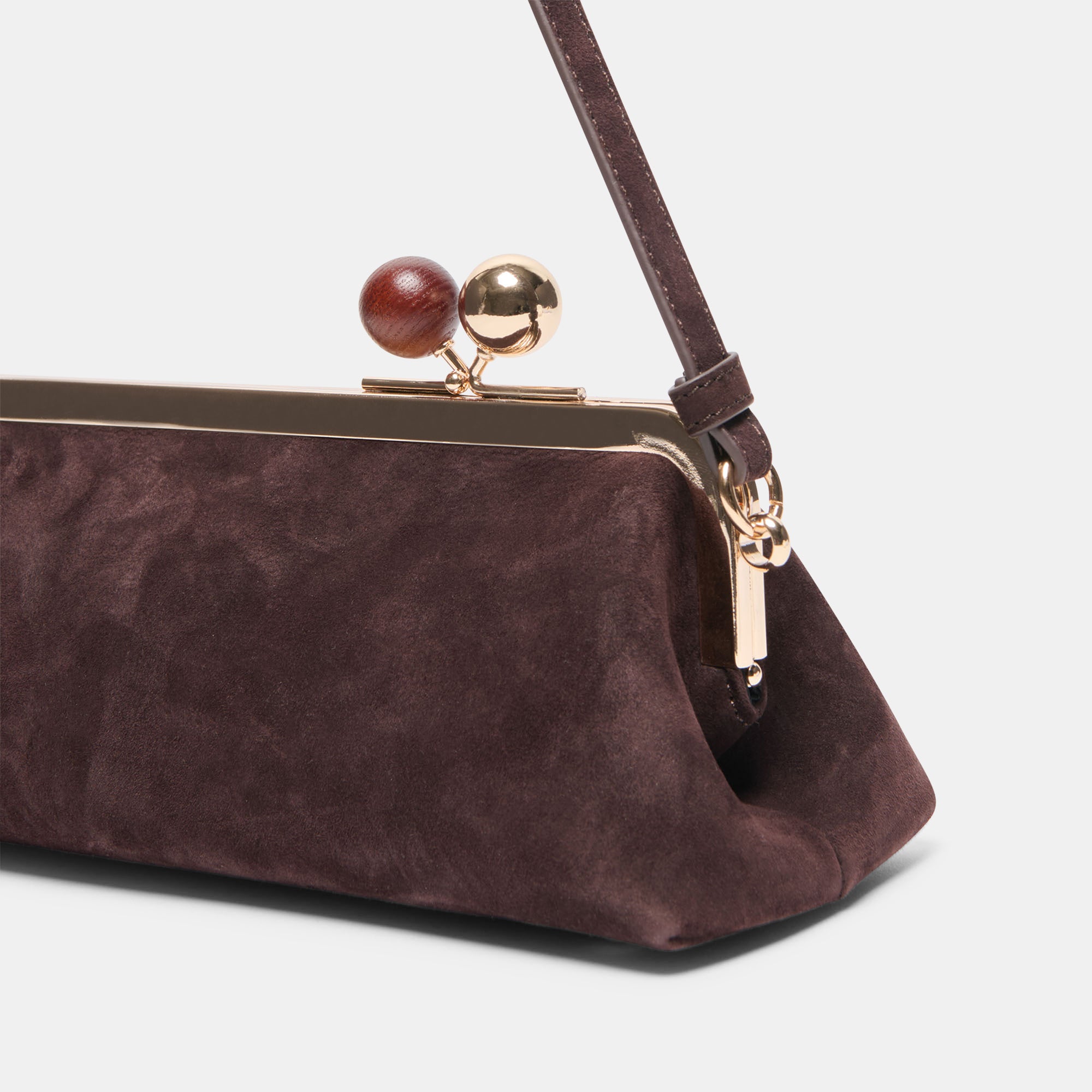 AMBRIAA SHOULDER BAG CHOCOLATE SUEDE - view 3