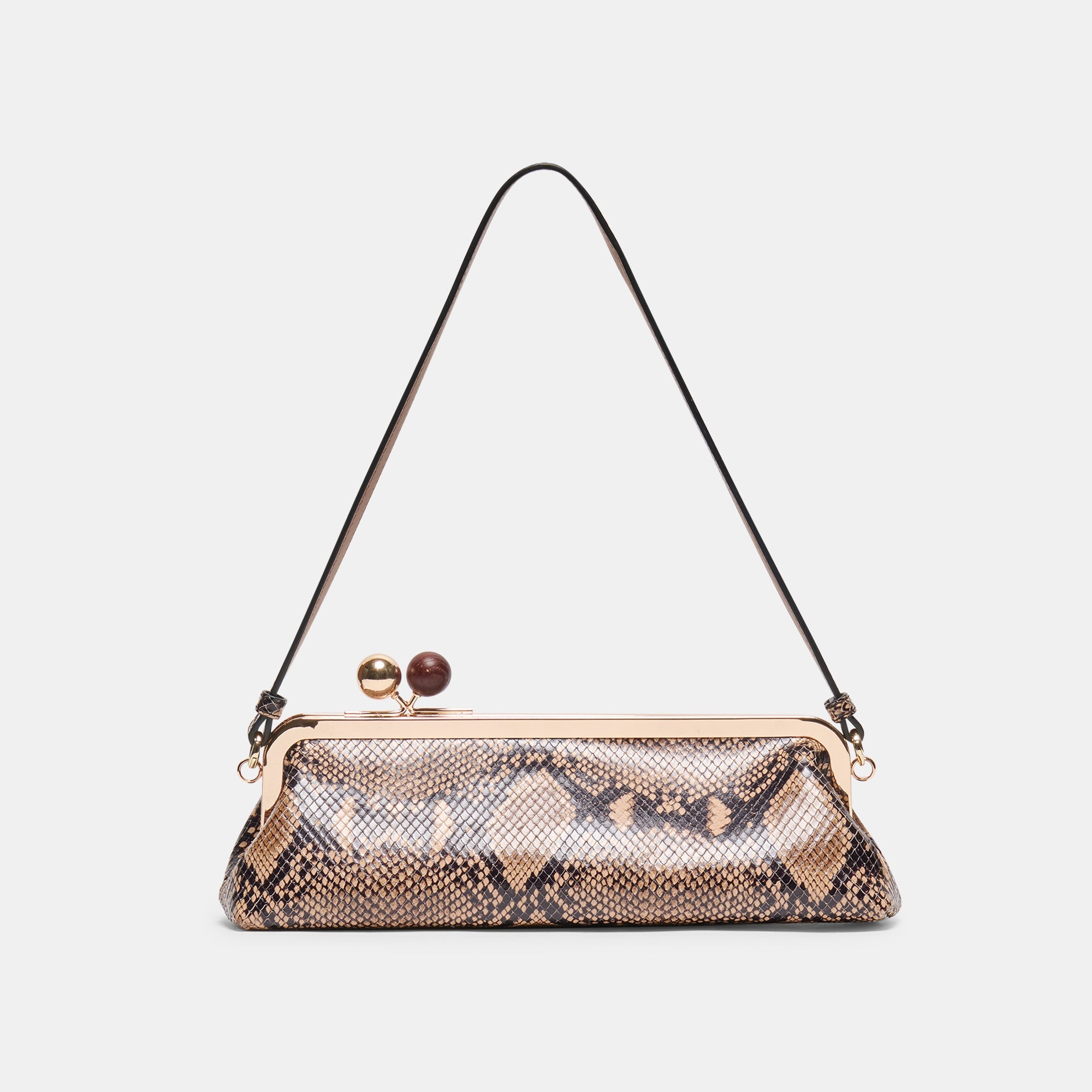 AMBRIAA SHOULDER BAG TAN MULTI SNAKE LEATHER