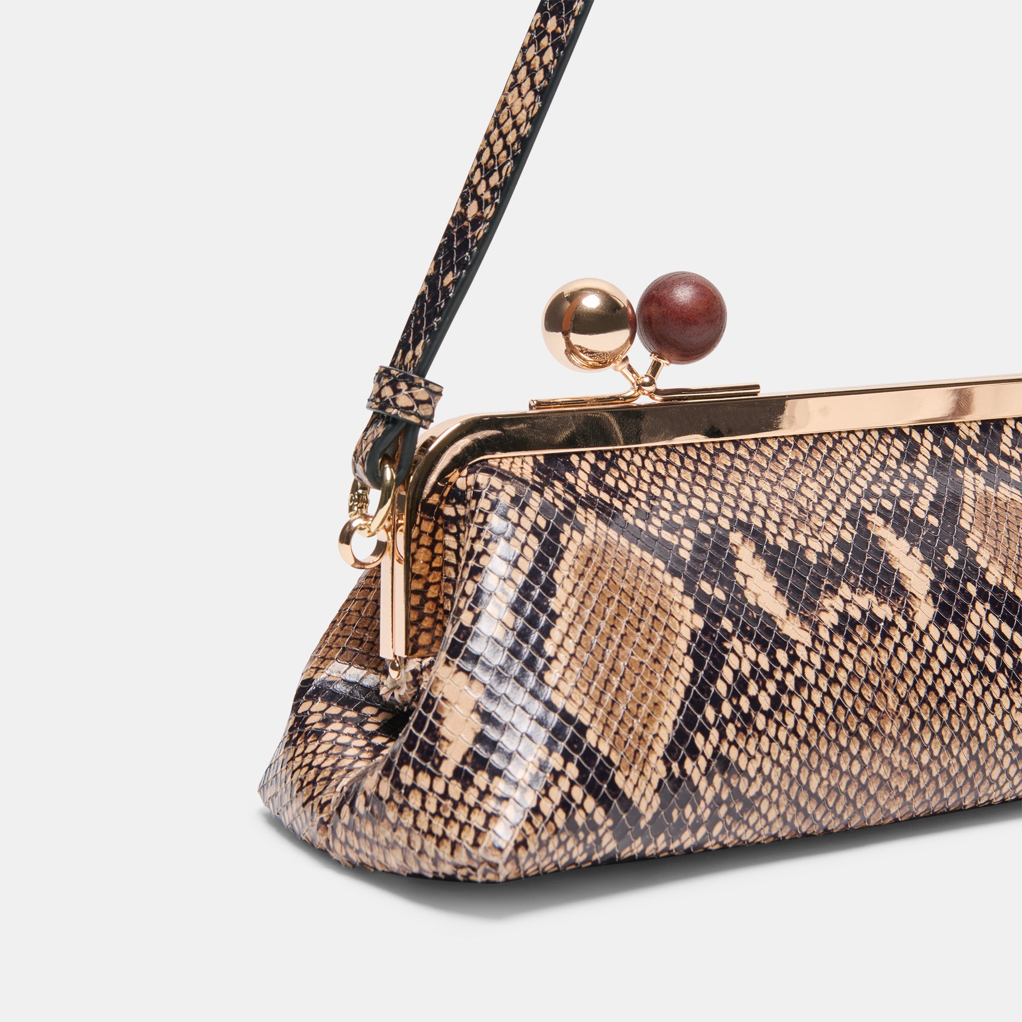AMBRIAA SHOULDER BAG TAN MULTI SNAKE LEATHER - view 3