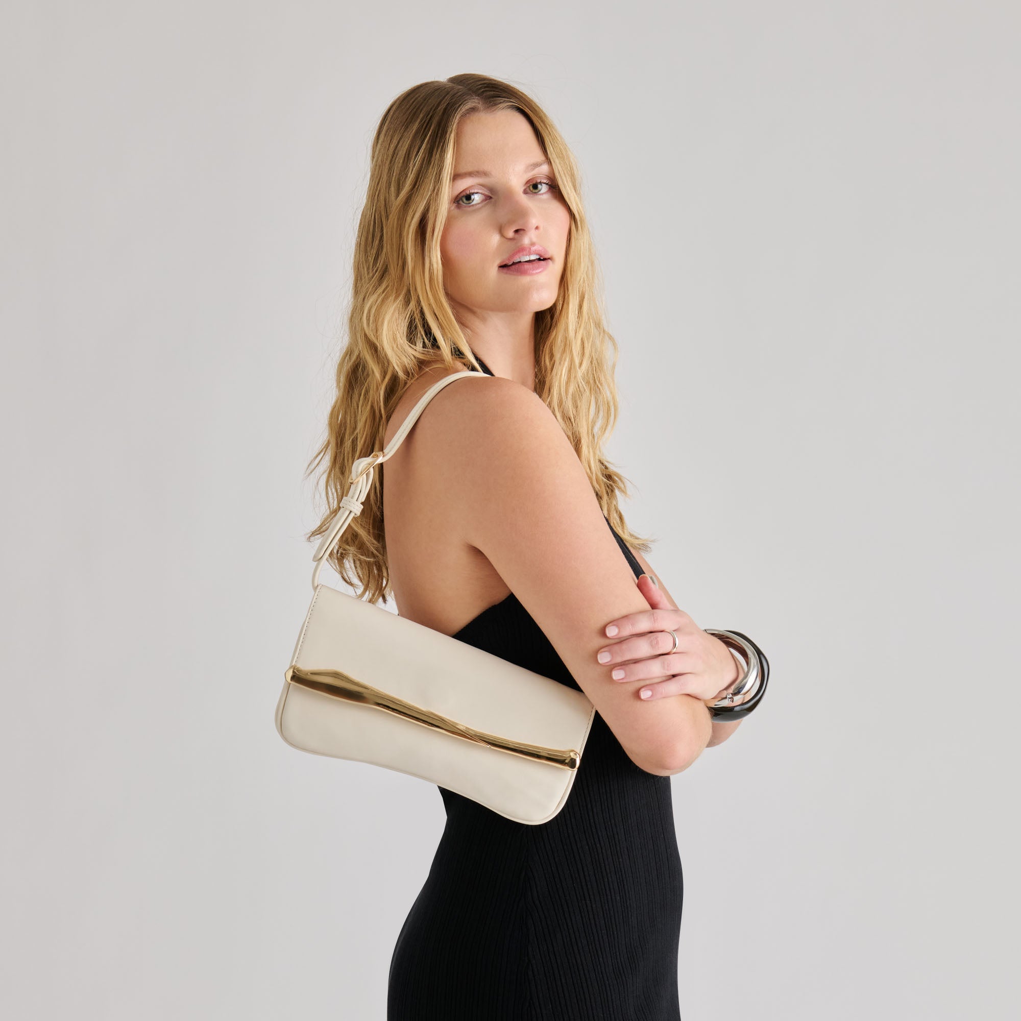 AZURA SHOULDER BAG WHITE LEATHER - view 2