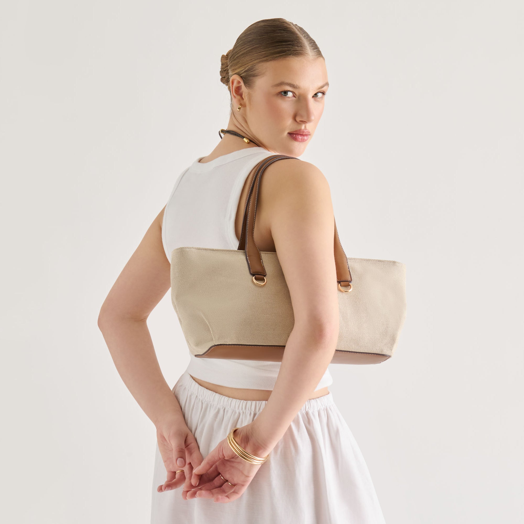 CLARINA SHOULDER BAG NATURAL CANVAS - view 2