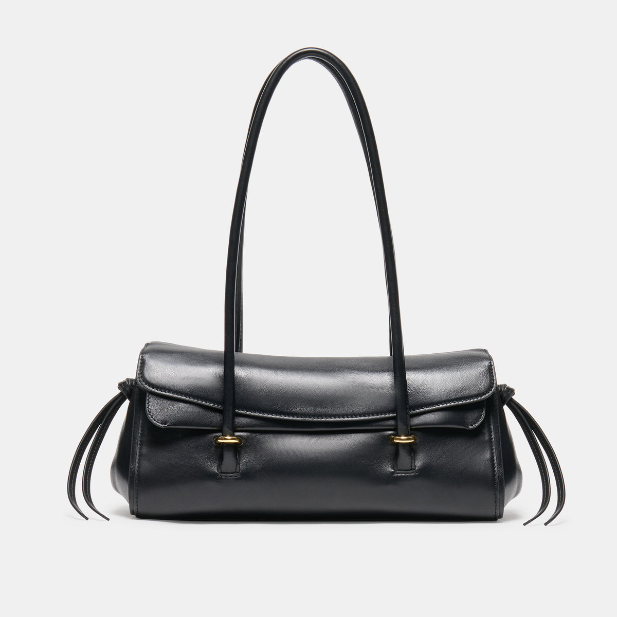 LUSSO Black Leather Shoulder Bag | Dolce Vita