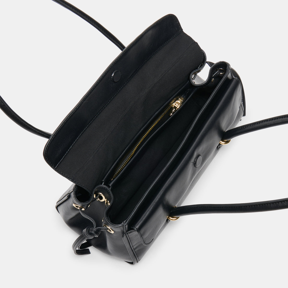 LUSSO SHOULDER BAG BLACK LEATHER - view 6