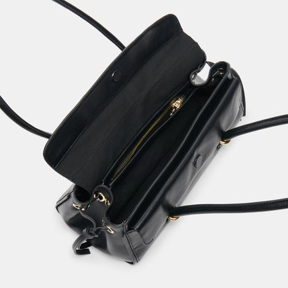 LUSSO SHOULDER BAG BLACK LEATHER