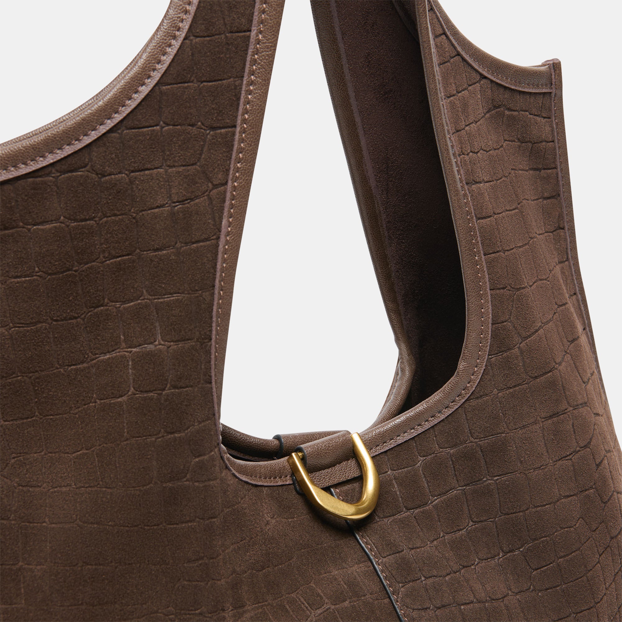 PAVA TOTE MID BROWN EMBOSSED SUEDE - view 2
