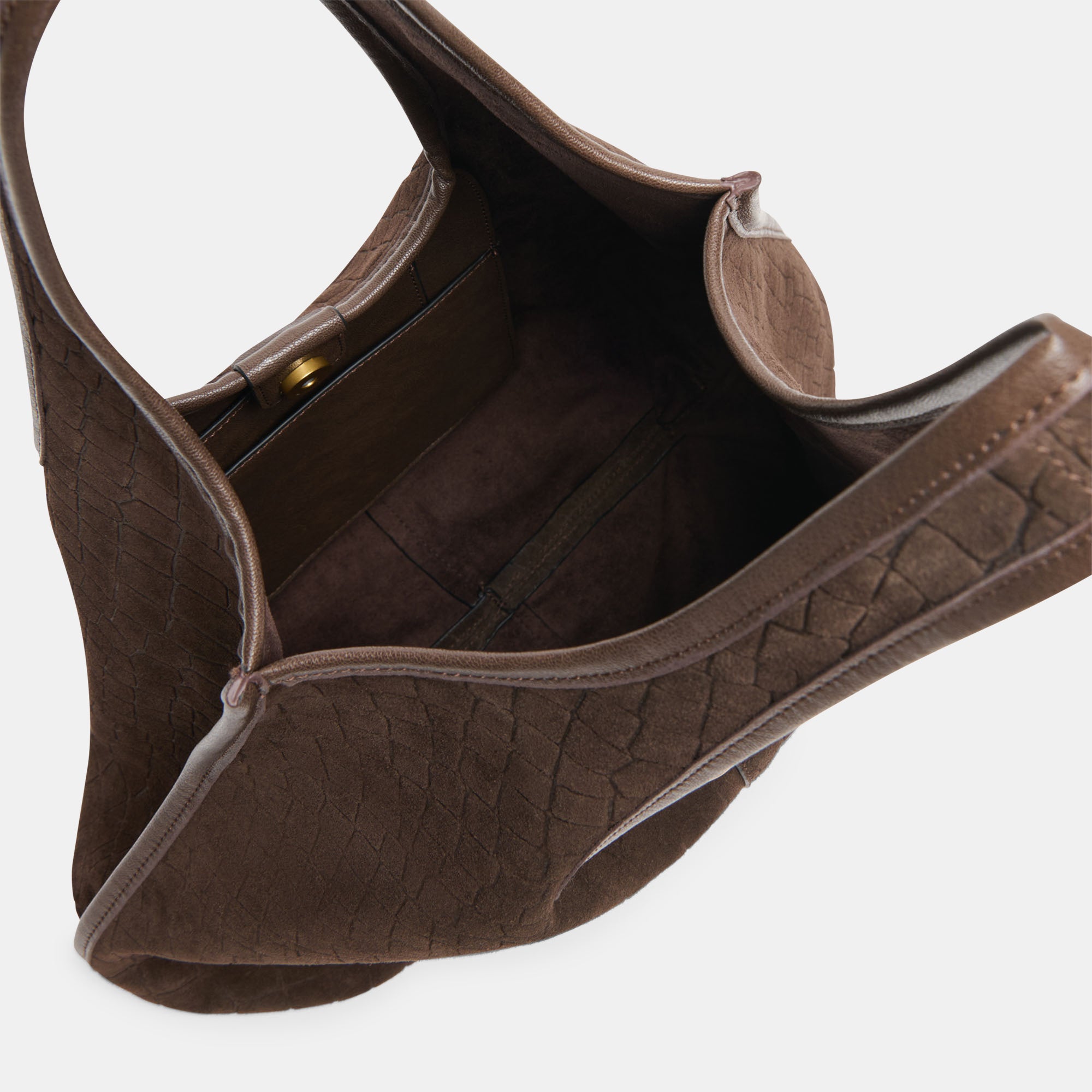 PAVA TOTE MID BROWN EMBOSSED SUEDE - view 4