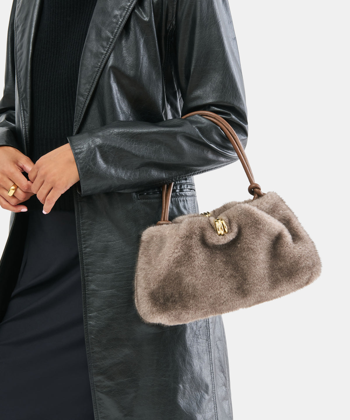 RAVEL SHOULDER BAG GREY FAUX FUR - view 2