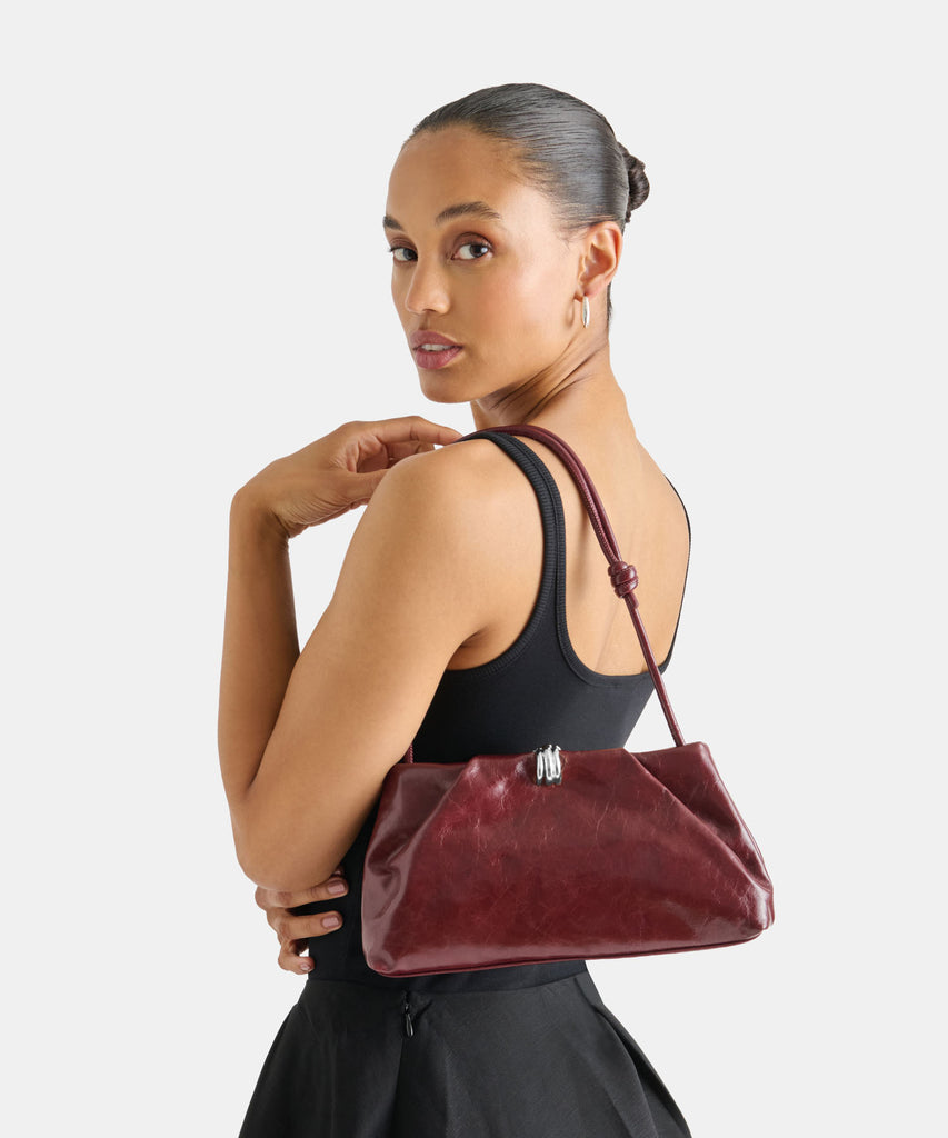 RAVEL SHOULDER BAG OXBLOOD PATENT LEATHER