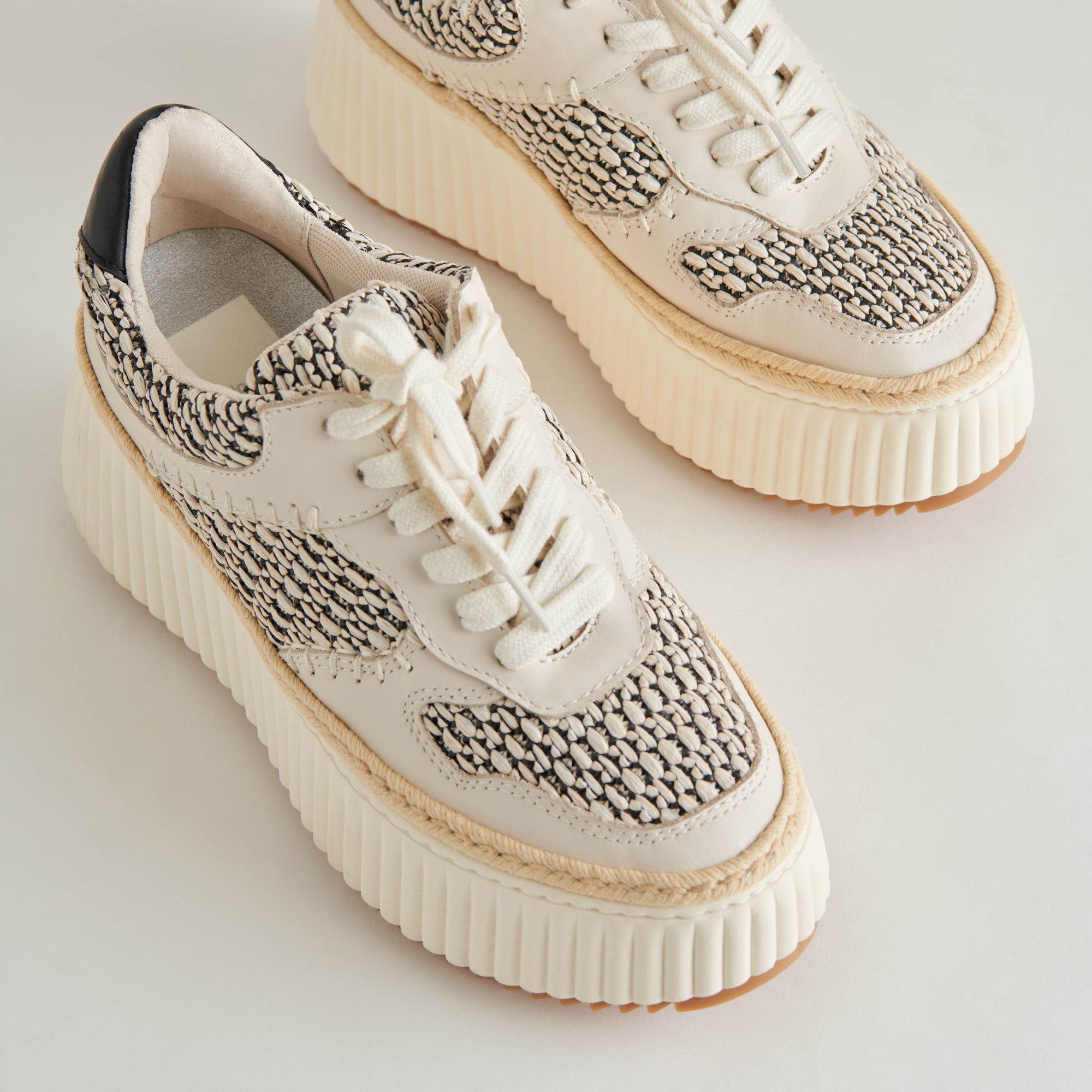 DANDI SNEAKERS BLACK NATURAL RAFFIA - view 2