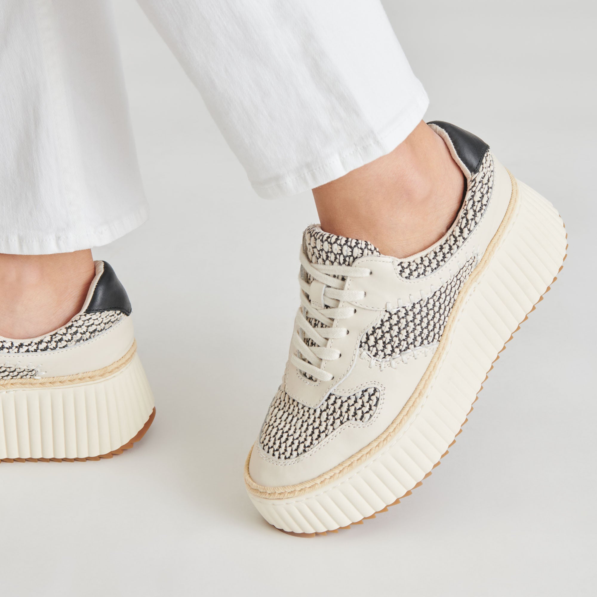DANDI SNEAKERS BLACK NATURAL RAFFIA - view 8