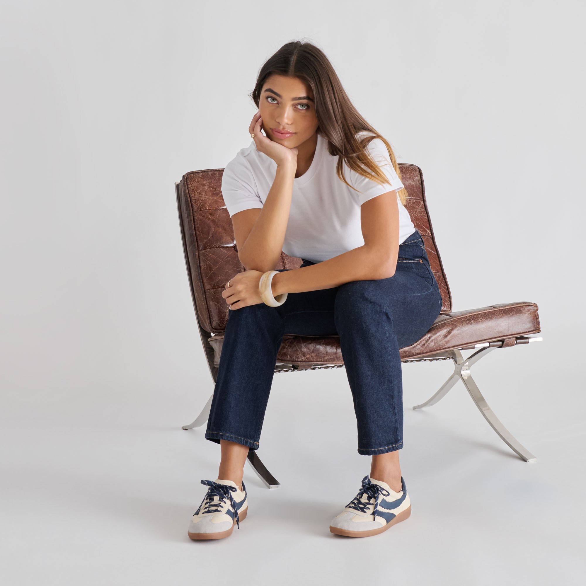 MERIT SNEAKERS WHITE NAVY LEATHER - view 4