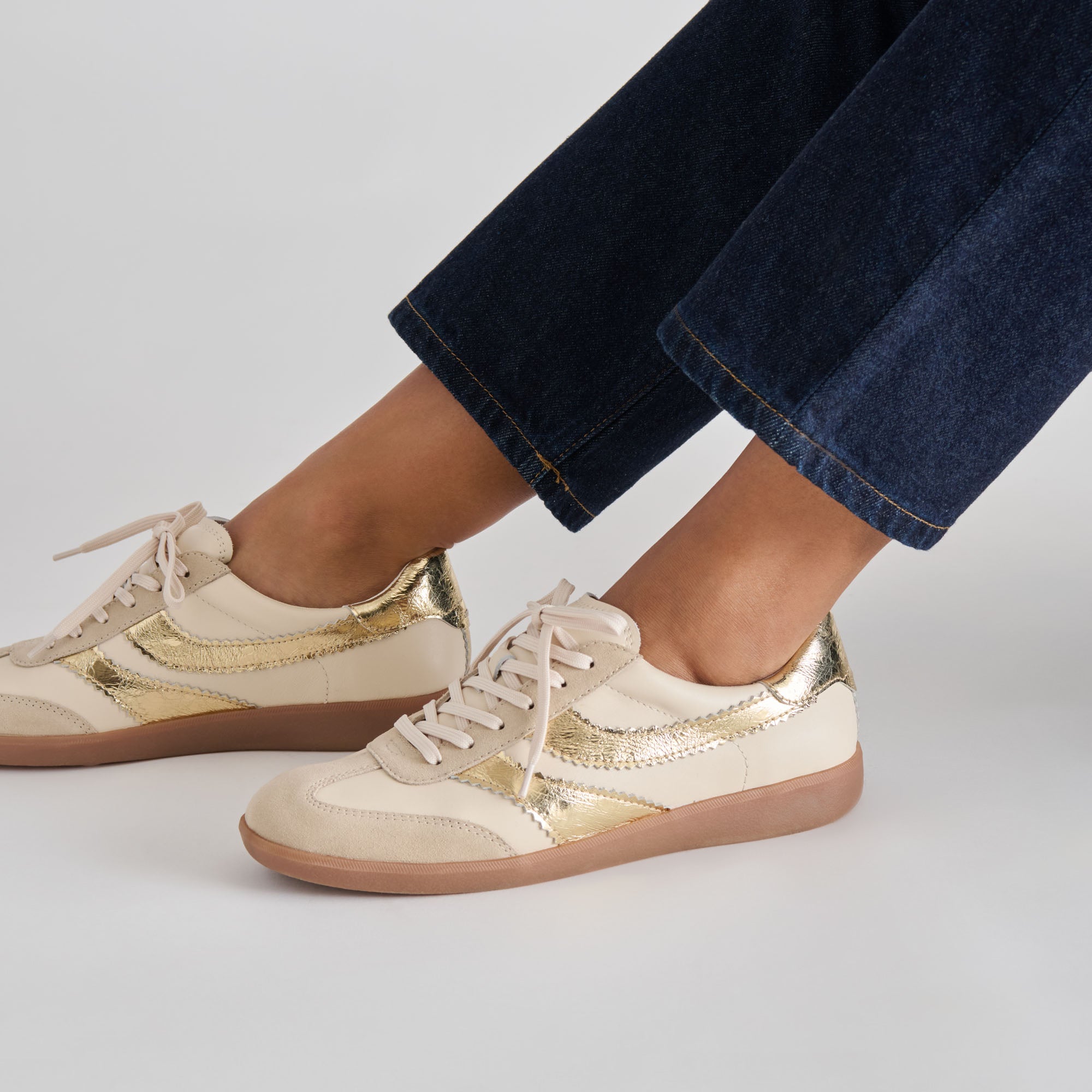 MERIT SNEAKERS WHITE GOLD LEATHER - view 8