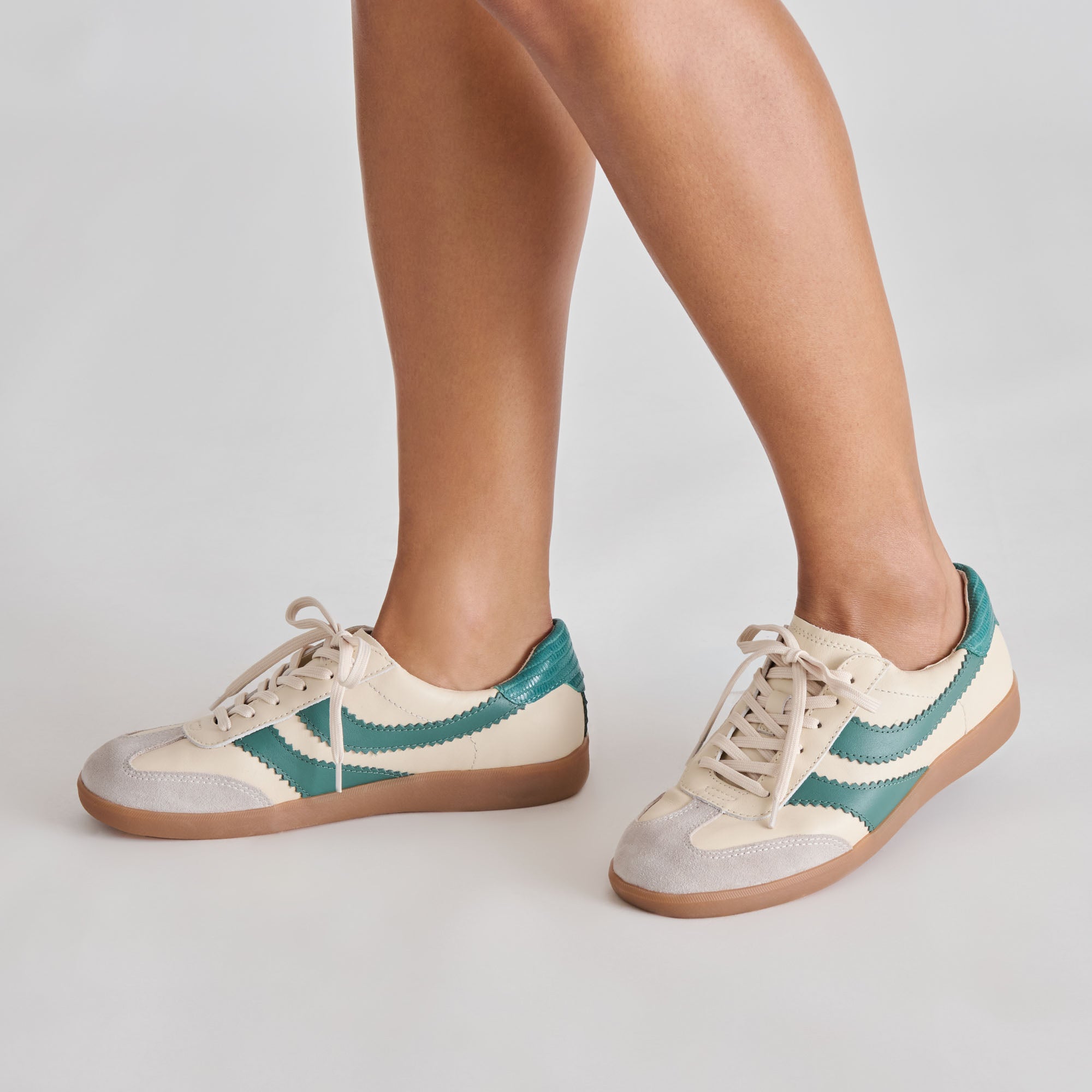MERIT SNEAKERS WHITE GREEN LEATHER - view 4