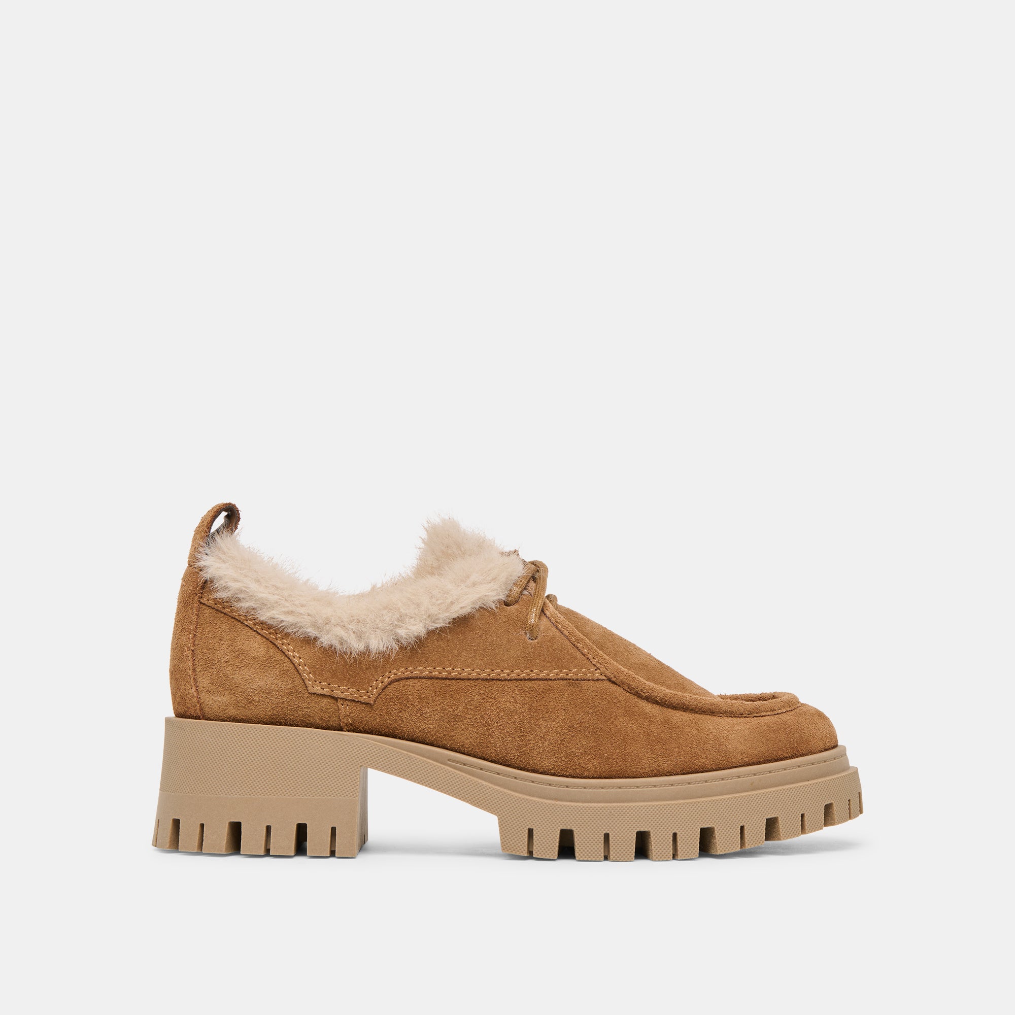 MILZA PLUSH LOAFERS LT BROWN SUEDE