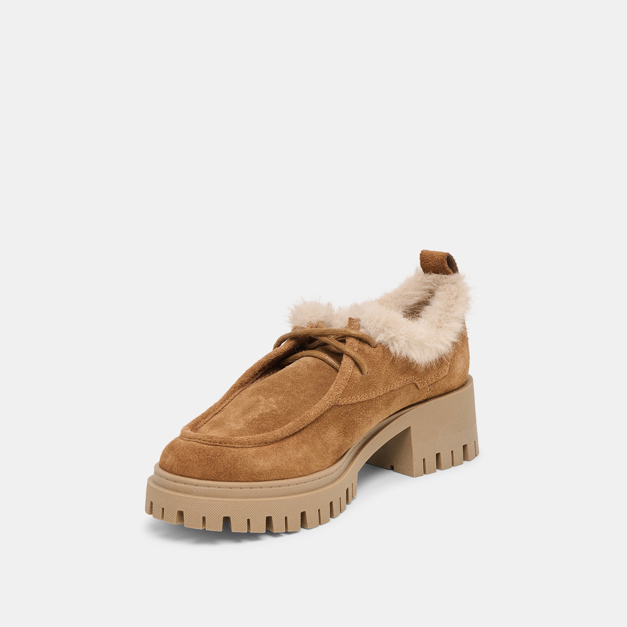MILZA PLUSH LOAFERS LT BROWN SUEDE