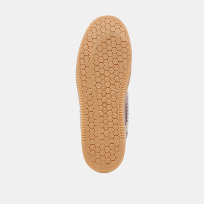 NOTICE STITCH SNEAKERS OXBLOOD CROCO EMBOSSED LEATHER