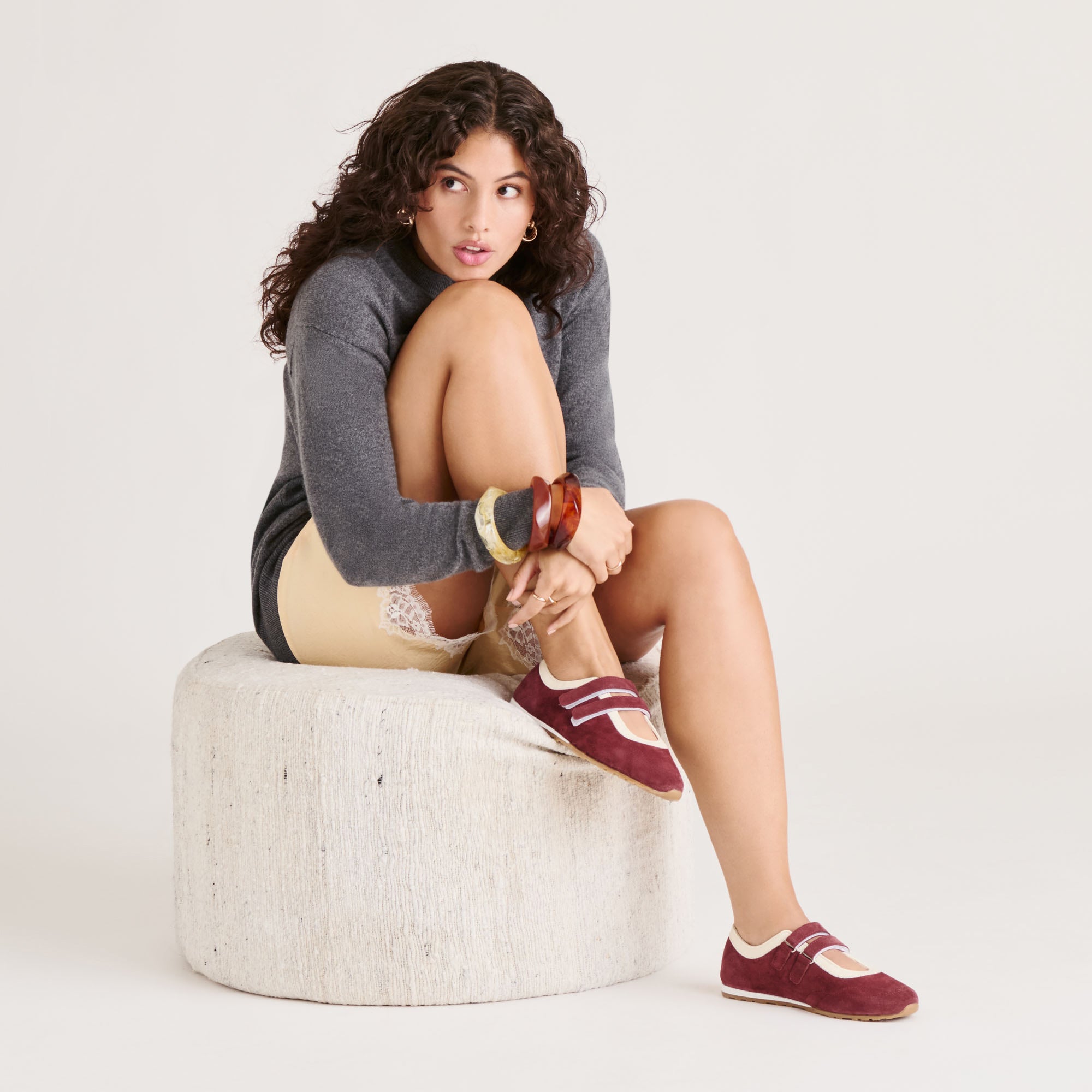 SWAN SNEAKERS BURGUNDY SUEDE