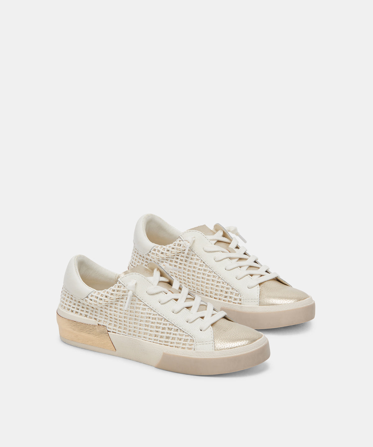 ZINA SNEAKERS BONE GOLD WOVEN - view 2