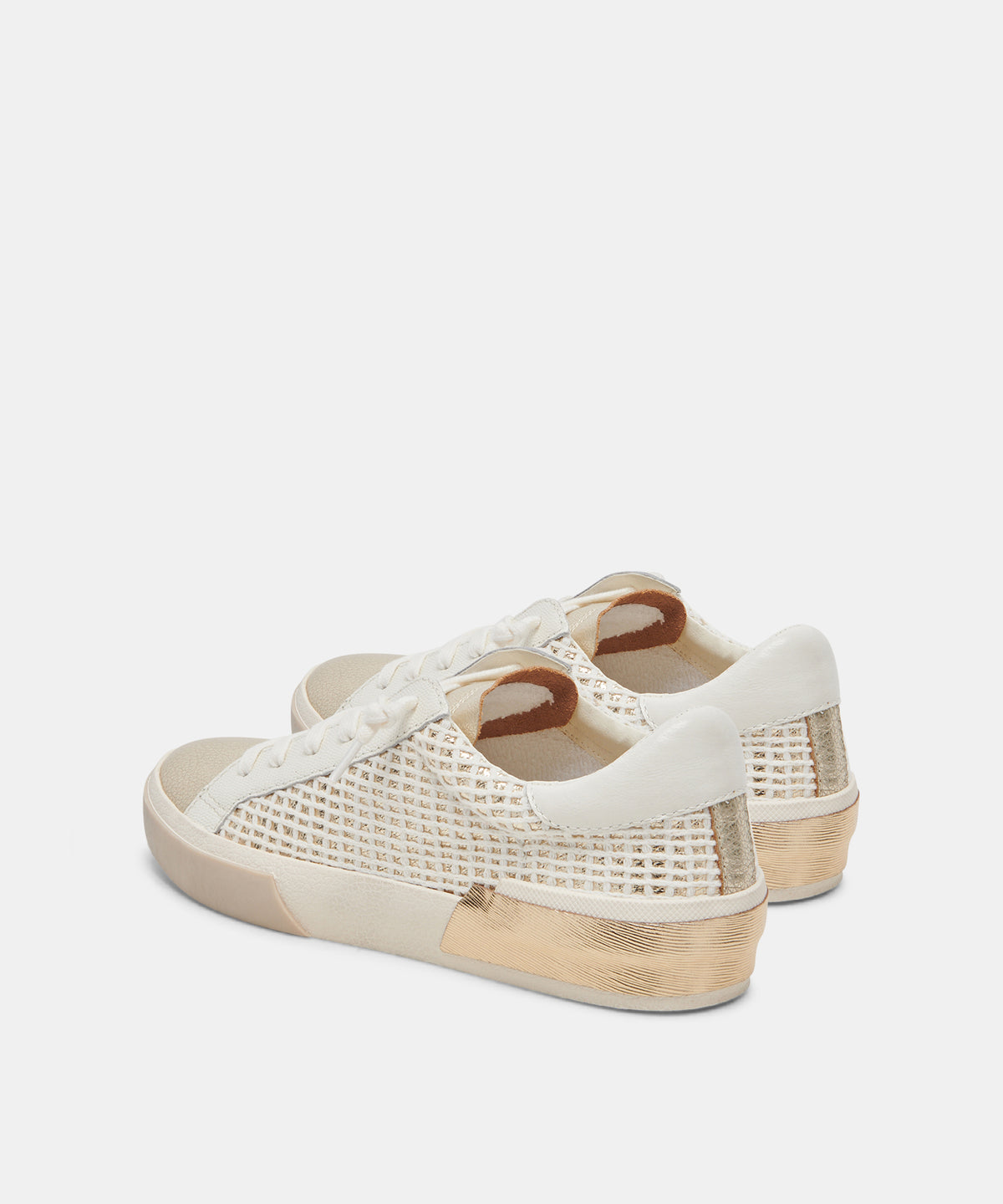 ZINA WIDE SNEAKERS BONE GOLD WOVEN - view 4