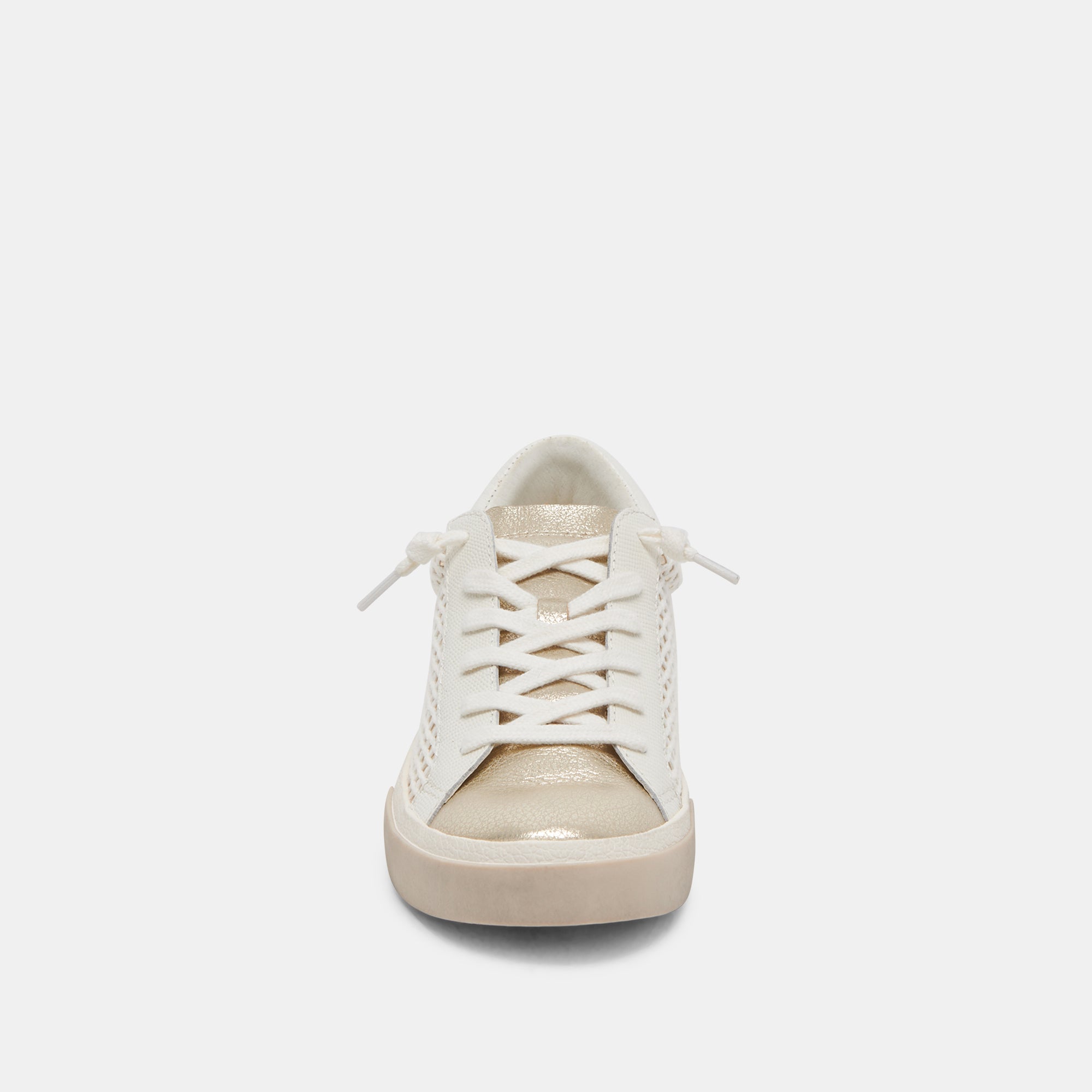 ZINA WIDE SNEAKERS BONE GOLD WOVEN