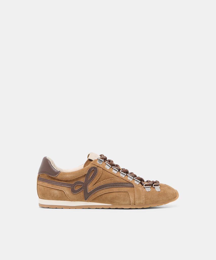 DEACON Lt Brown Suede Lace-Up Sneakers | Dolce Vita