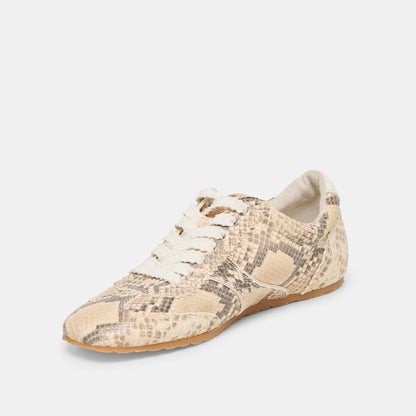 DORIE SNEAKERS NATURAL SNAKE EMBOSSED LEATHER