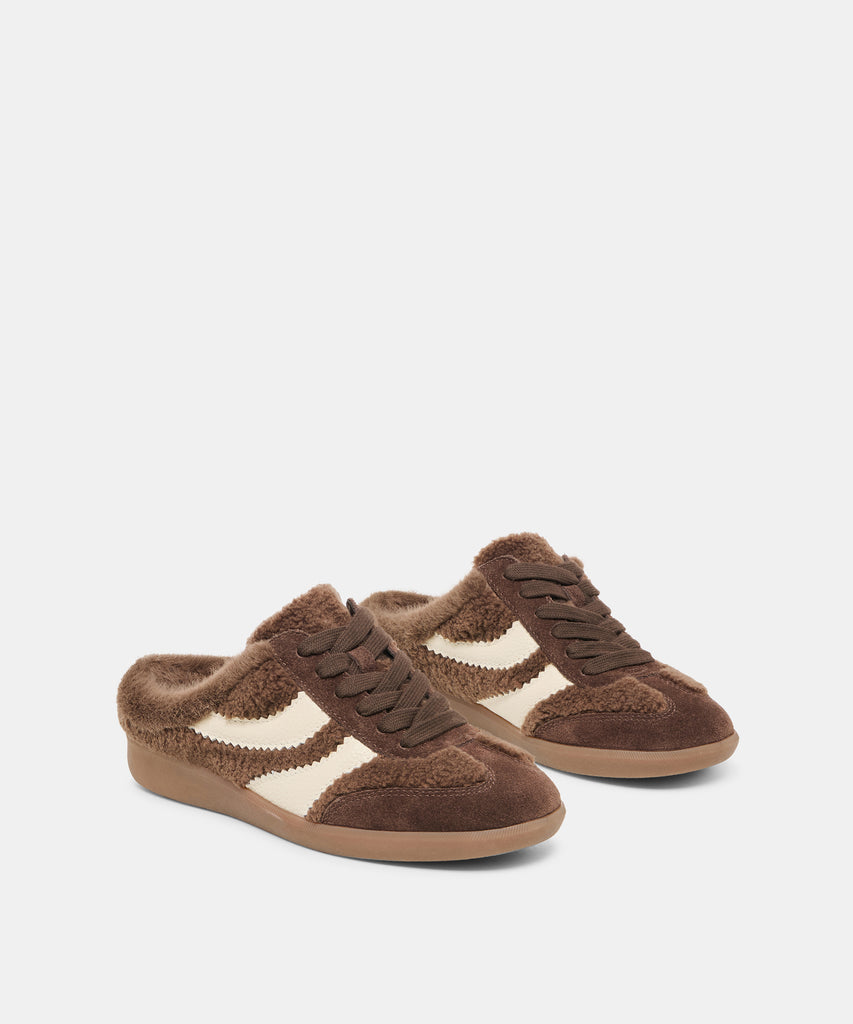 MERIT SLIDE PLUSH SNEAKERS DK BROWN PLUSH