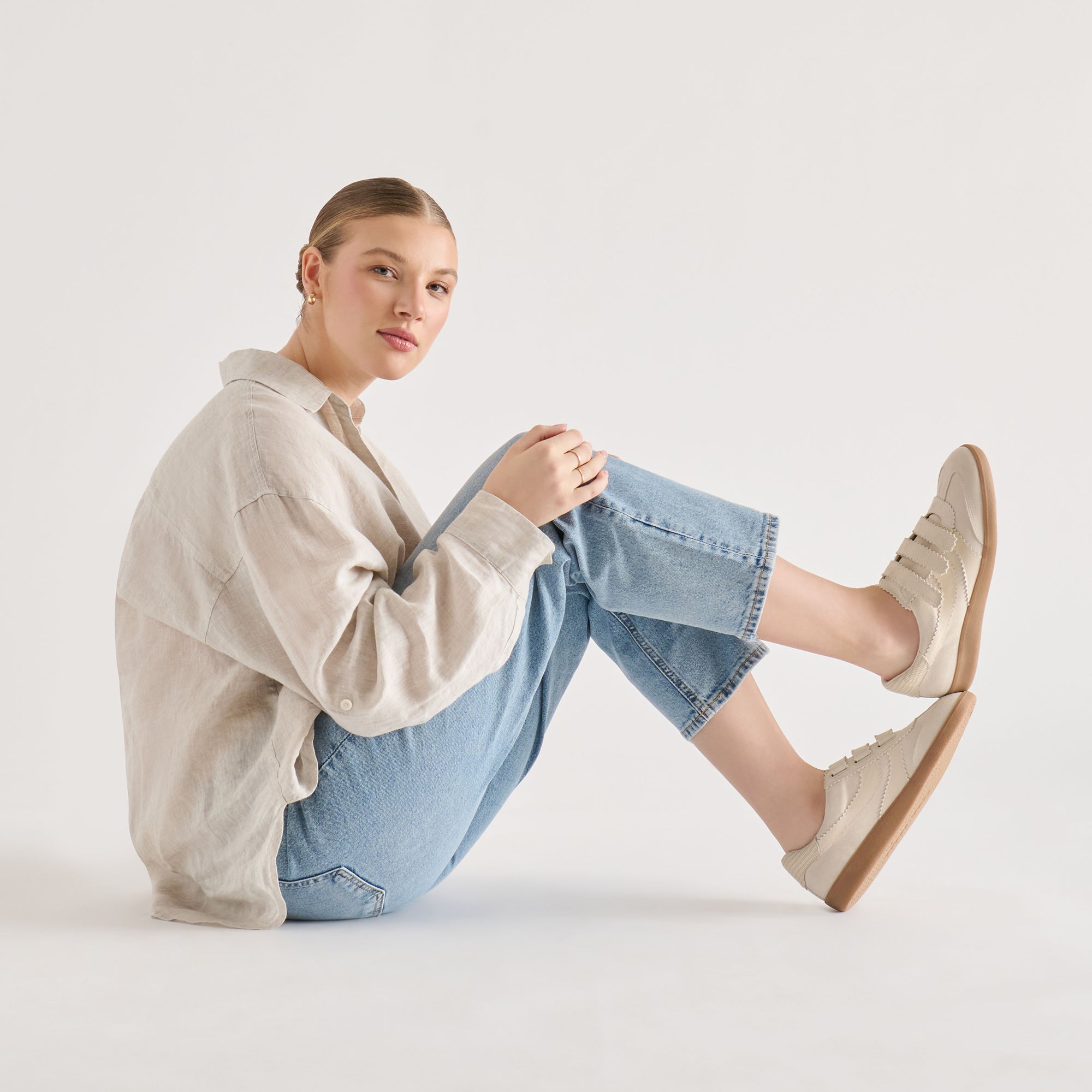 MERIT VELCRO SNEAKERS IVORY LEATHER - view 6
