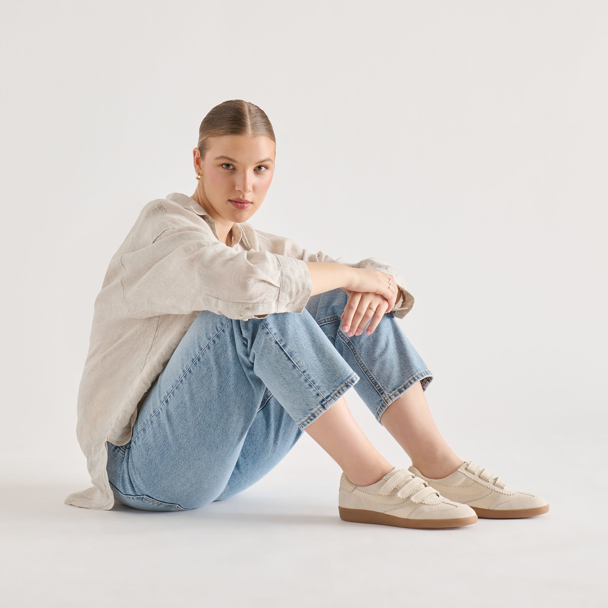 MERIT VELCRO SNEAKERS IVORY LEATHER - view 2
