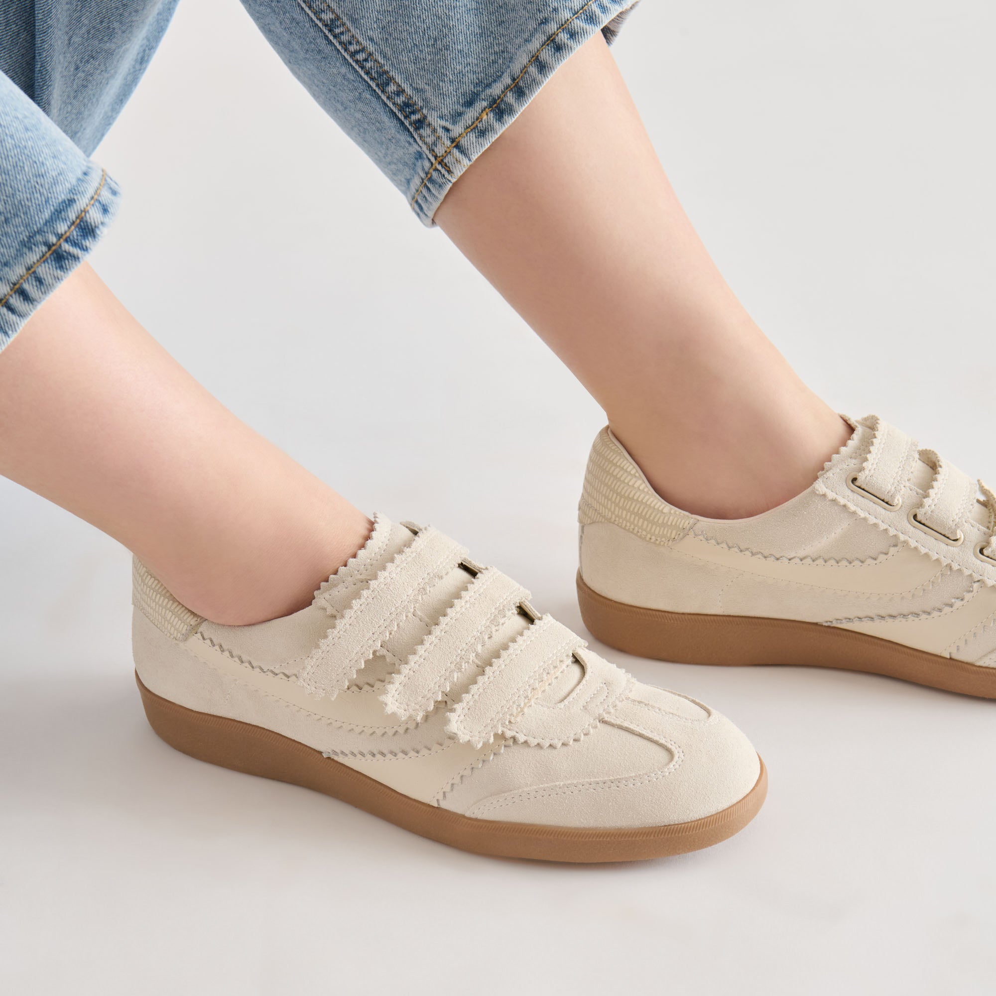 MERIT VELCRO SNEAKERS IVORY LEATHER - view 4