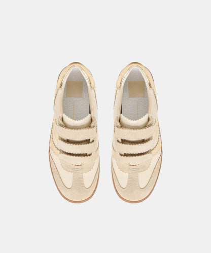 MERIT VELCRO SNEAKERS WHITE GOLD LEATHER
