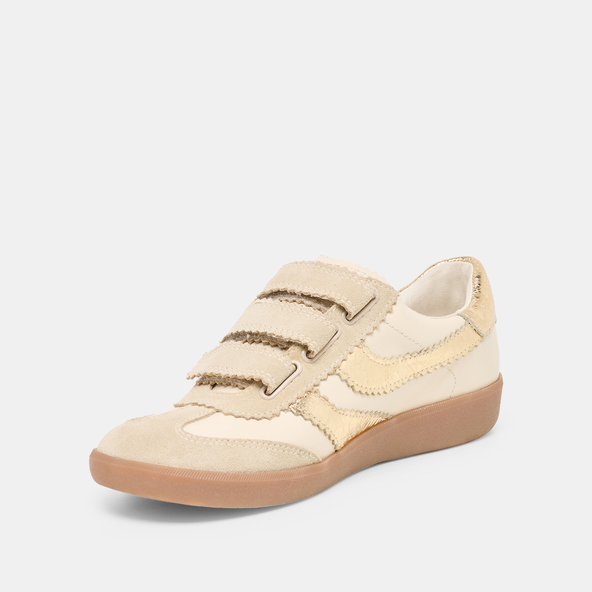 MERIT VELCRO SNEAKERS WHITE GOLD LEATHER - view 4