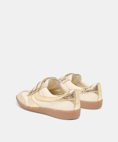 MERIT VELCRO SNEAKERS WHITE GOLD LEATHER