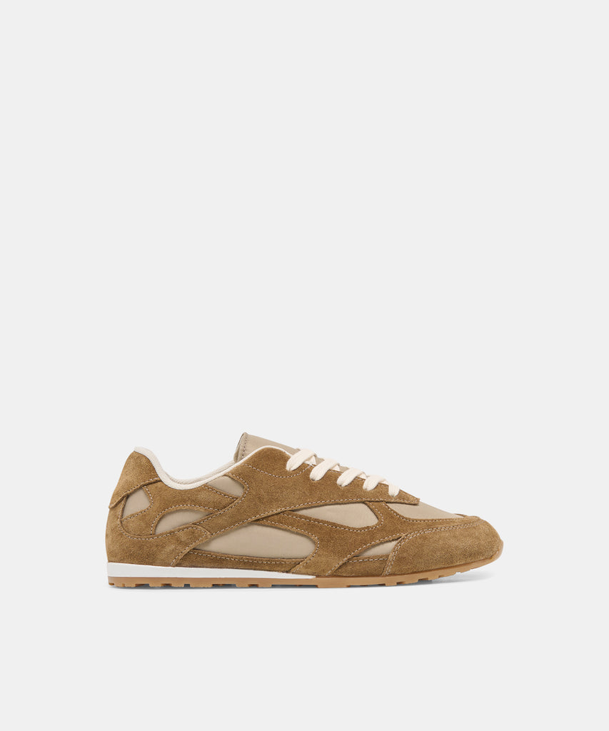 SOLO Olive Suede Lace-Up Low Profile Sneakers | Dolce Vita