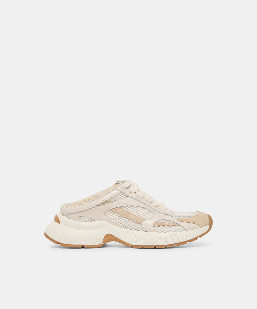 SWAYZY Ivory Multi Suede Platform Slip-on Sneakers | Dolce Vita
