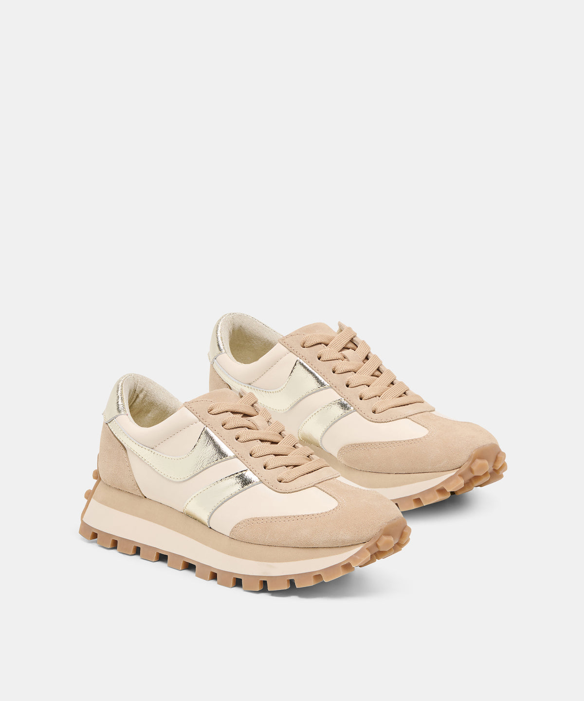 TRESA SNEAKERS WHITE GOLD SUEDE - view 2