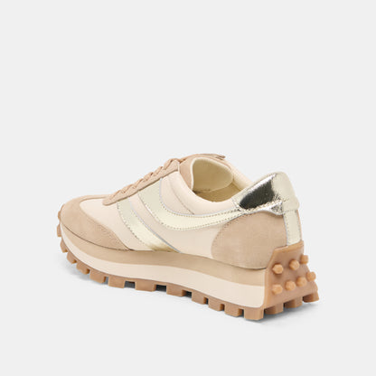 TRESA SNEAKERS WHITE GOLD SUEDE