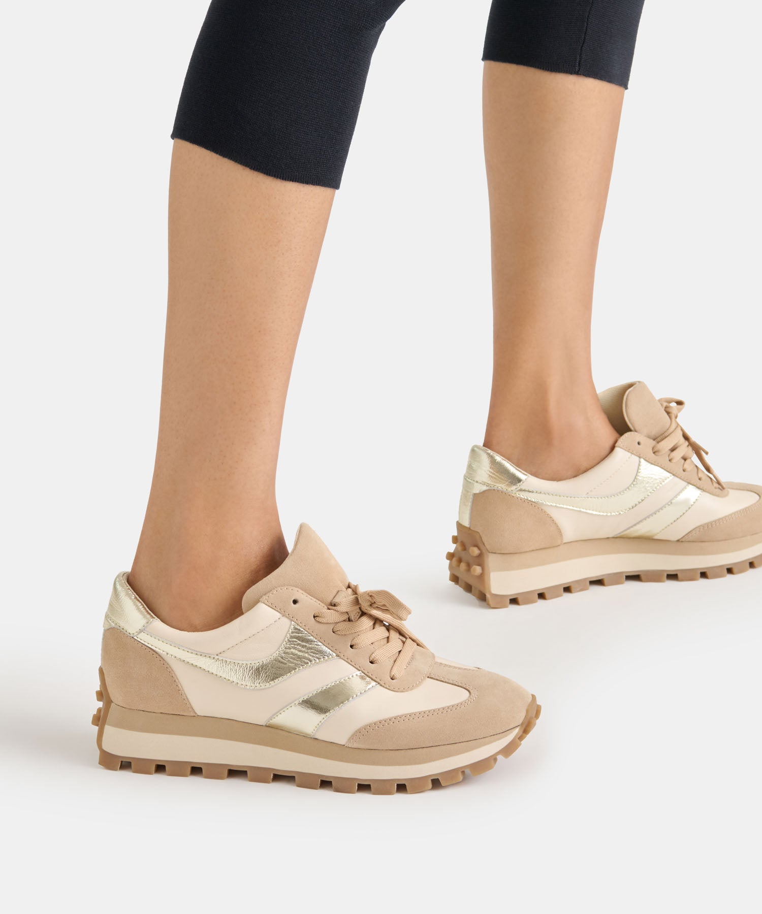 TRESA SNEAKERS WHITE GOLD SUEDE - view 2