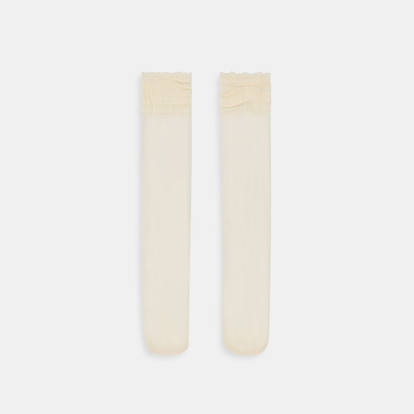 Ruffle Ivory Sheer Knee High Socks | Dolce Vita