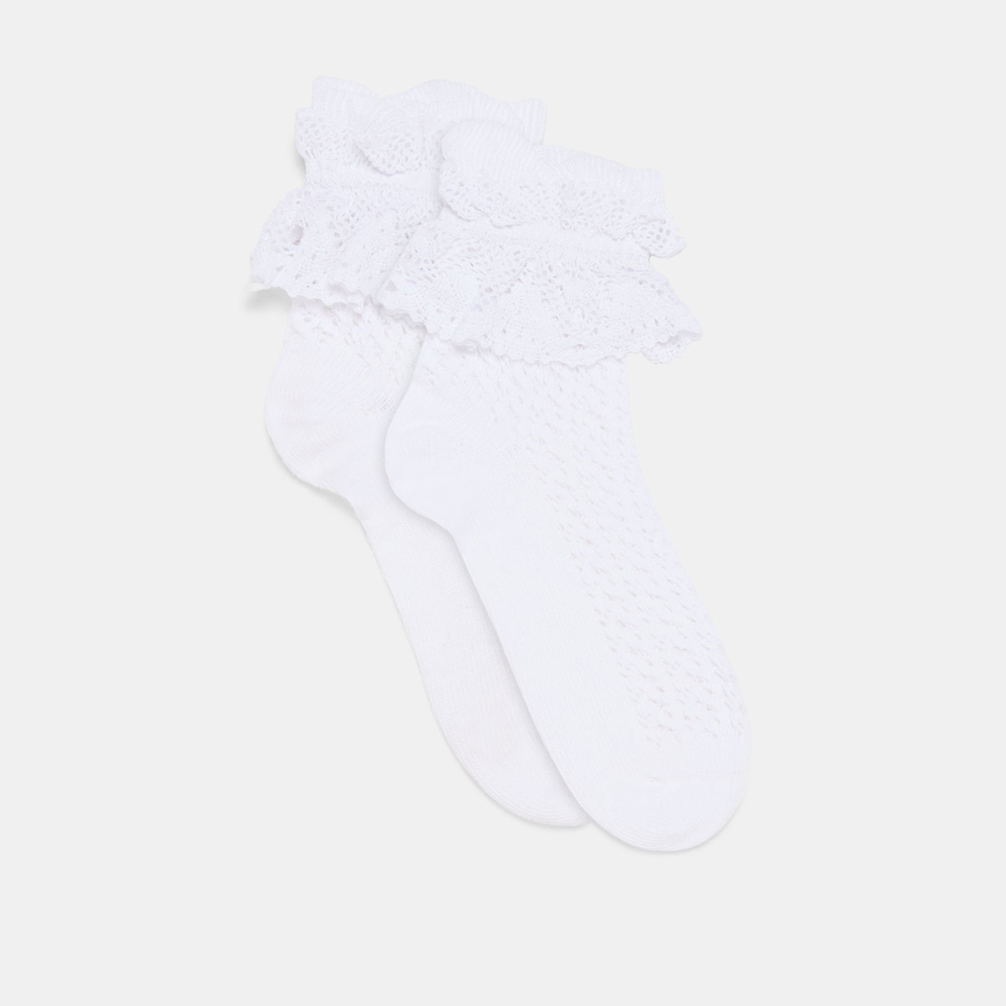 WHIMSY LACE ANKLET SOCKS WHITE