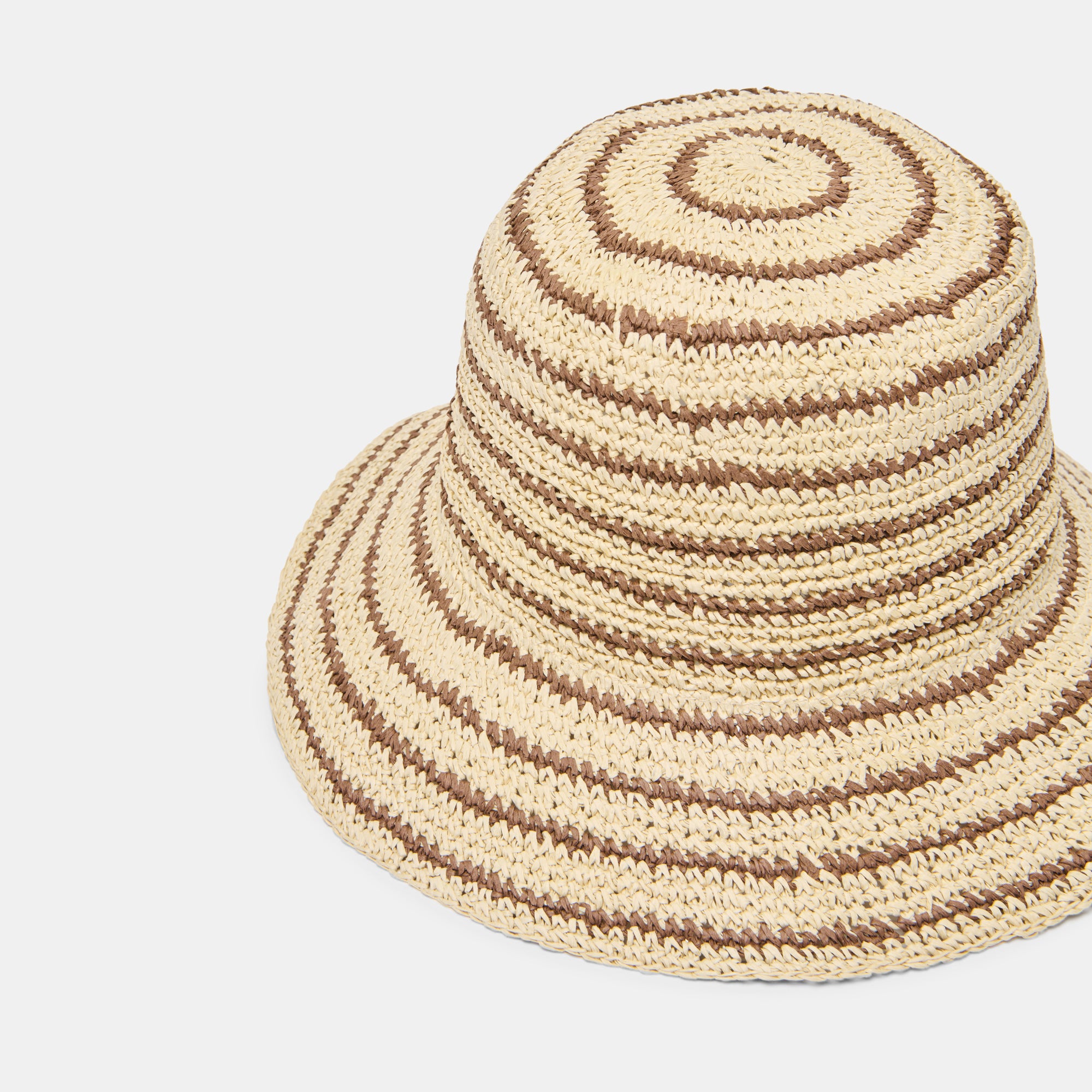 STRIPED STRAW CLOCHE BROWN NATURAL - view 3