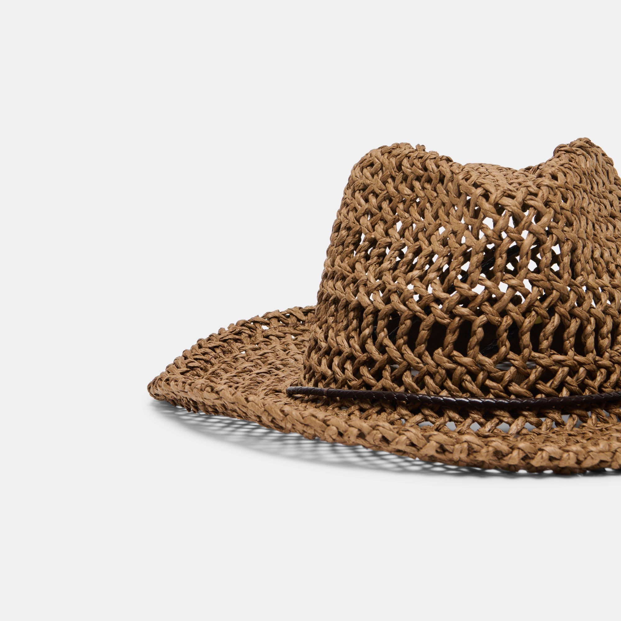 THICK WEAVE COWBOY HAT DARK BROWN - view 3