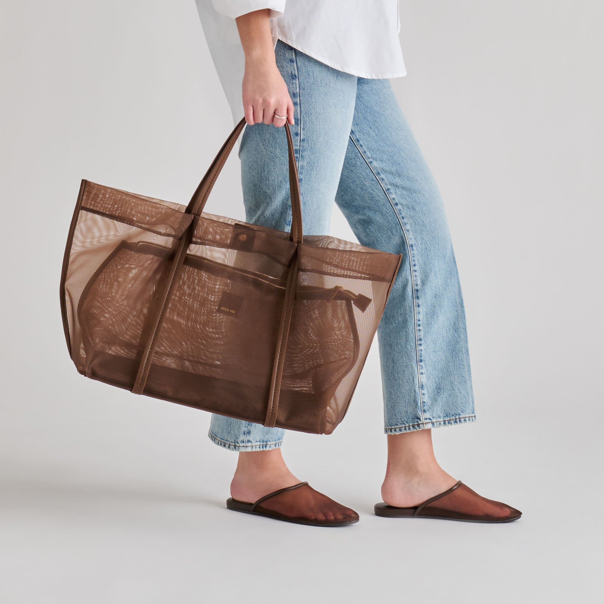 AISLIN TOTE CHOCOLATE MESH - view 3