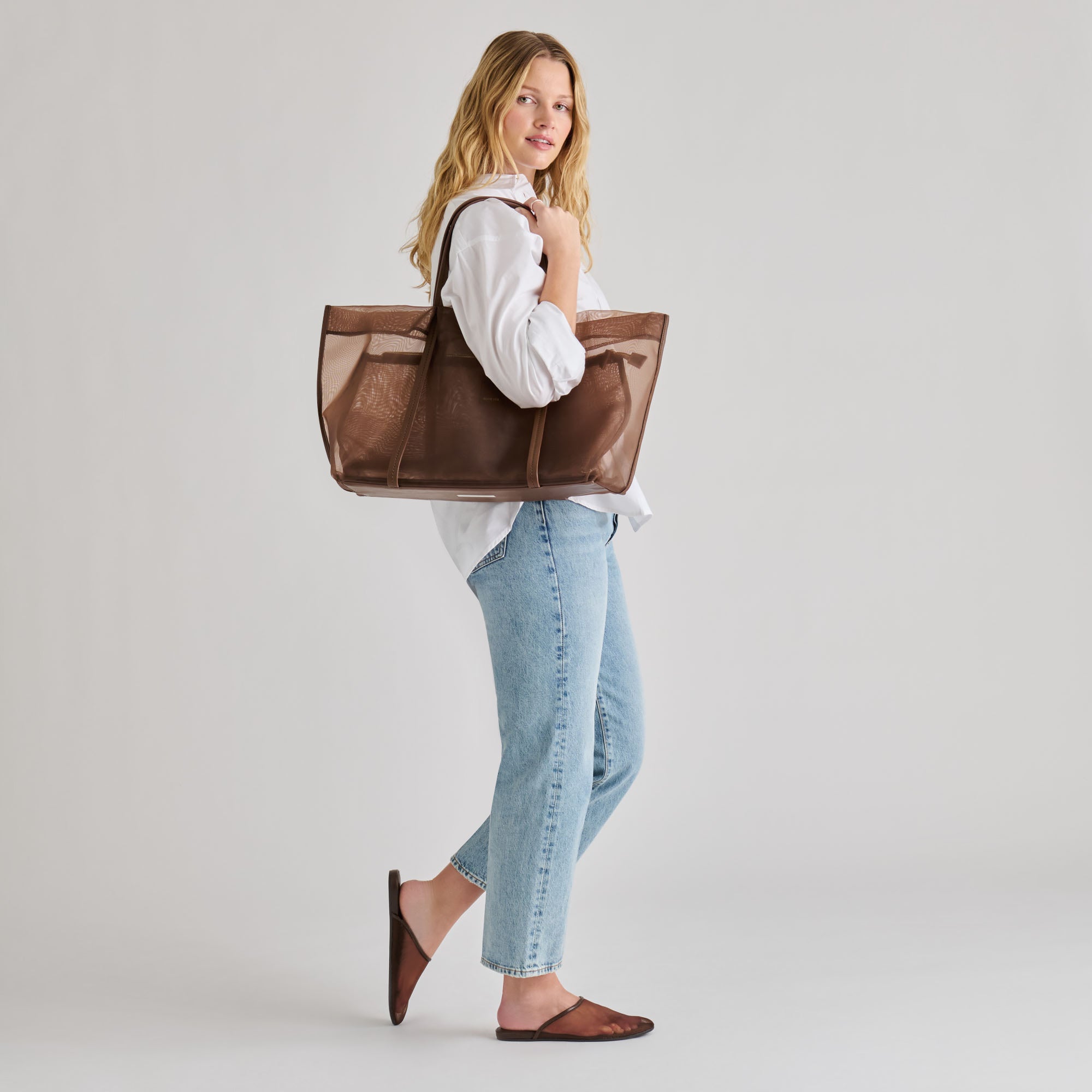 AISLIN TOTE CHOCOLATE MESH - view 5